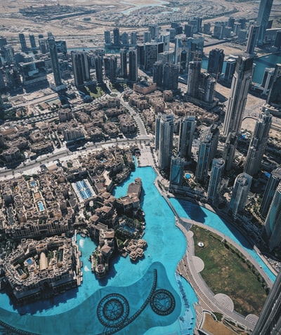 航空摄影迪拜城市白天
